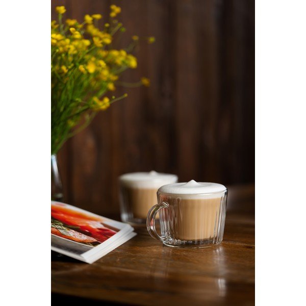 Sklenené šálky v súprave 2 ks na cappuccino 250 ml Livio Duo – Vialli Design-image-1
