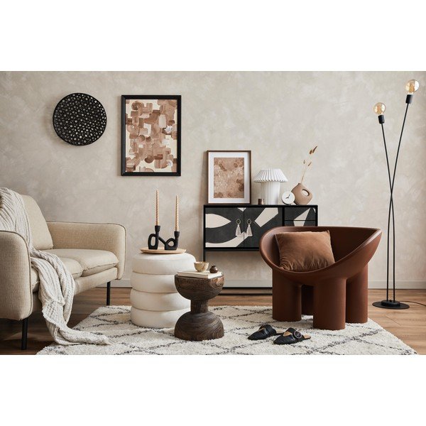 Čierno-béžová nízka komoda 113x92 cm Freya – Really Nice Things-image-4