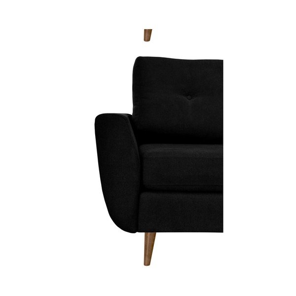 Čierne kreslo Mazzini Sofas Flower, svetlé nohy-image-4