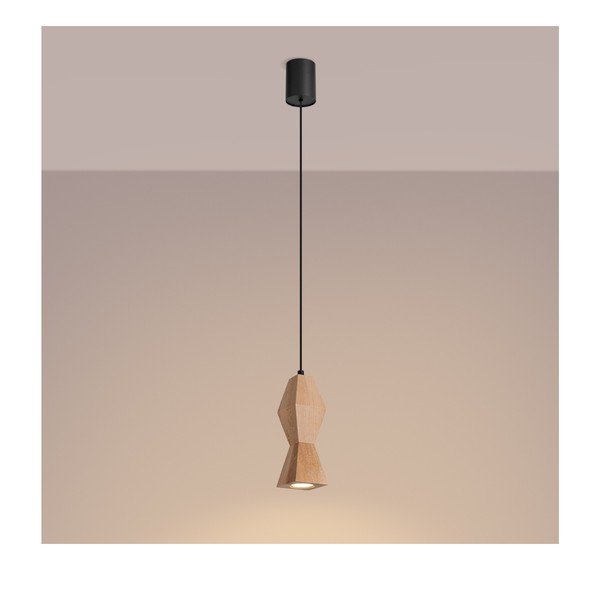 Závesné svietidlo z bukového dreva v prírodnej farbe ø 8 cm Cubo – Sollux-image-4