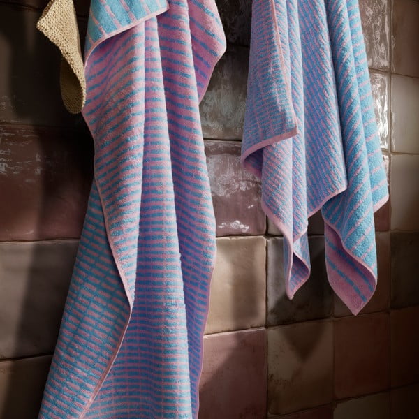 Modrý/ružový froté uterák s prímesou bambusu 50x100 cm Nuance – JUNA-image-3