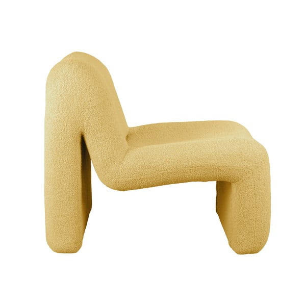 Okrovožlté kreslo z textílie buklé Fuerza – Leitmotiv-image-1