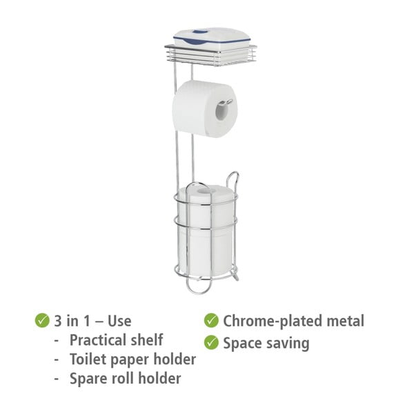 Stojan na toaletný papier z pochrómovanej ocele v striebornej farbe – Wenko-image-4