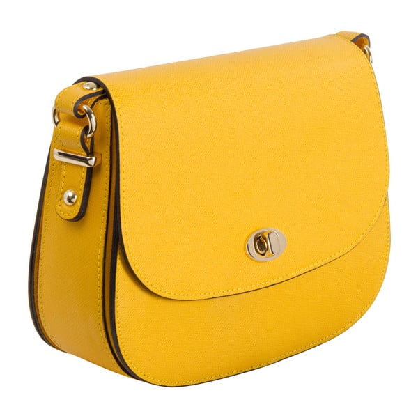 Žltá kabelka z pravej kože Andrea Cardone Elnora
