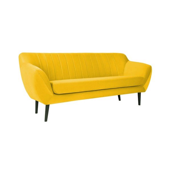 Žltá zamatová pohovka Mazzini Sofas Toscane, 188 cm-image-2