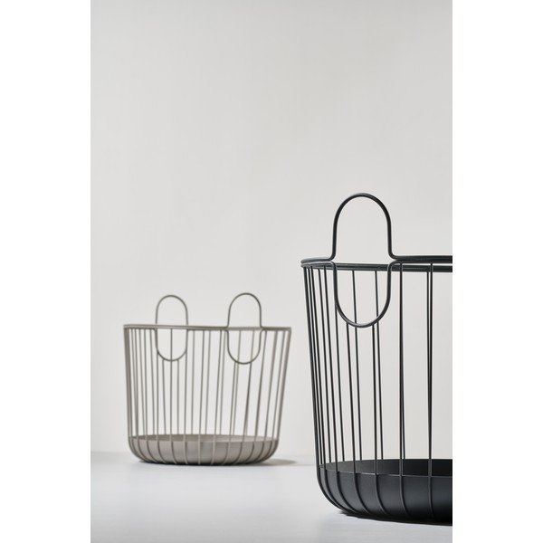 Čierny kovový úložný košík Zone Inu, ø 40,6 cm-image-2