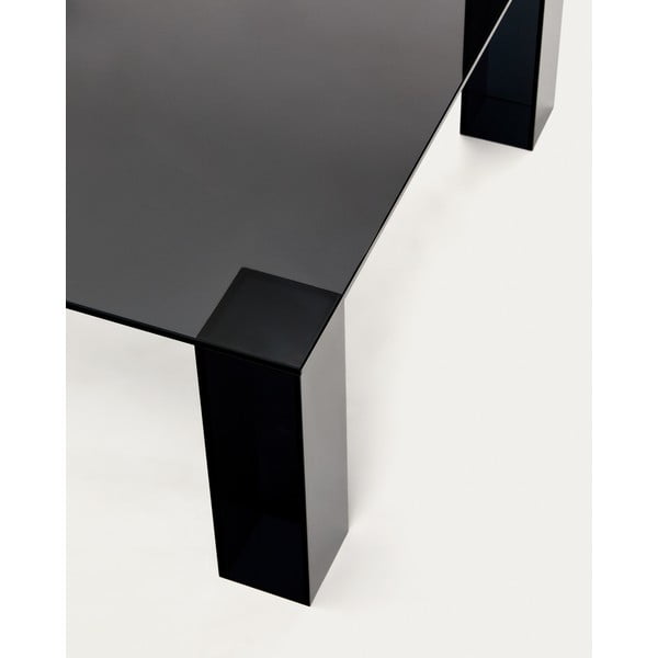 Tmavosivý sklenený konferenčný stolík 85x85 cm Adularia – Kave Home-image-4