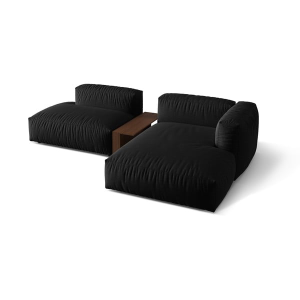 Čierna modulárna rohová pohovka (pravý roh) Martina – Micadoni Home-image-3