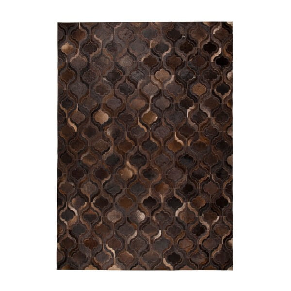 Tmavohnedý ručne vyrábaný koberec Dutchbone Bawang, 170 × 240 cm