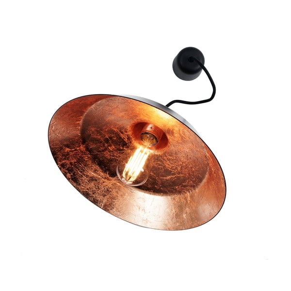 Čierne stropné svietidlo s detailom v medenej farbe Bulb Attack Cinco-image-3