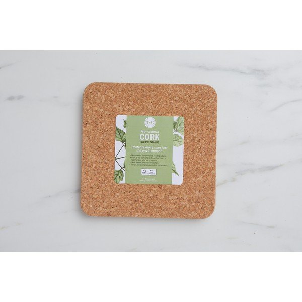 Súprava 2 korkových podložiek pod hrniec T&G Woodware, 20 x 20 cm-image-1