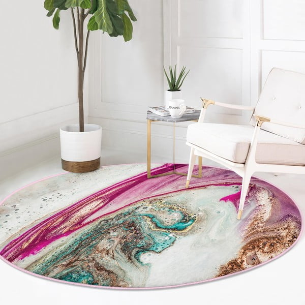 Prateľný okrúhly koberec vhodný pre robotické vysávače ø 120 cm Comfort – Mila Home-image-2