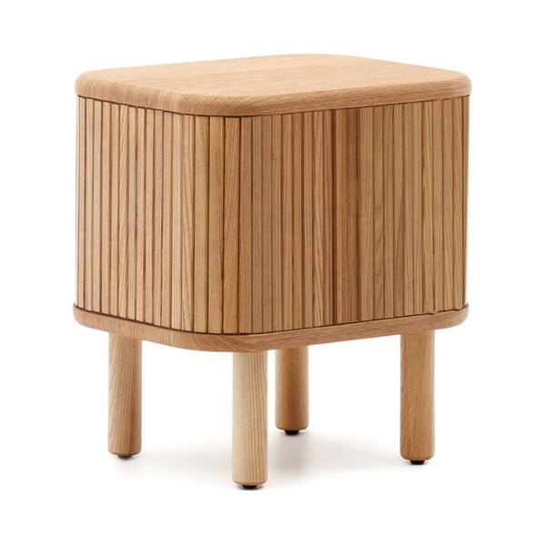 Nočný stolík v dekore jaseňa v prírodnej farbe Mailen – Kave Home