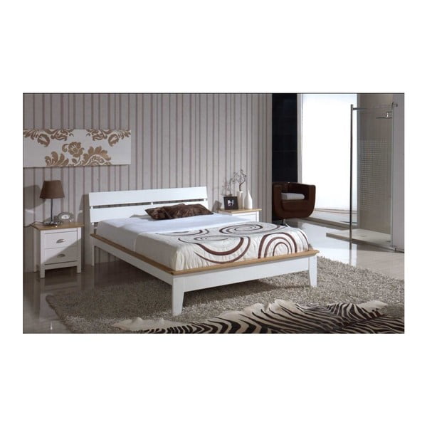 Biela posteľ SOB Javier, 140 x 200 cm