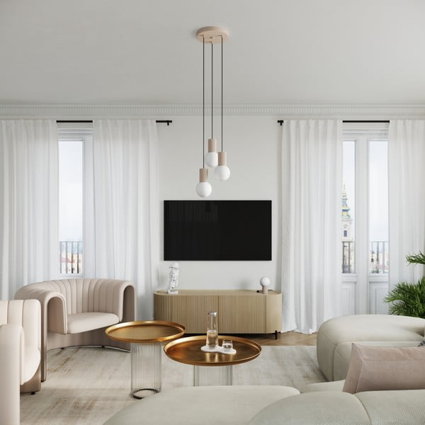 Taupe stolová lampa so skleneným tienidlom (výška 19 cm) Orbital – Sollux-image-4