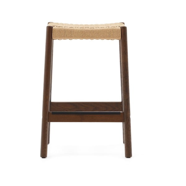 Hnedé/v prírodnej farbe barové stoličky v súprave 2 ks z dubového dreva (výška sedadla 66 cm) Yalia – Kave Home-image-2