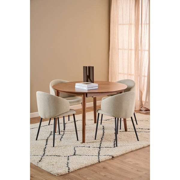 Okrúhly rozkladací jedálenský stôl s prídavnou doskou v dekore orecha ø 115 cm Montreux – Actona-image-1