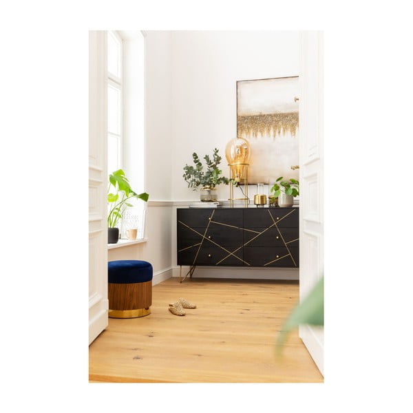 Čierna komoda z mangového dreva Kare Design Gold Vein, šírka 145 cm-image-3