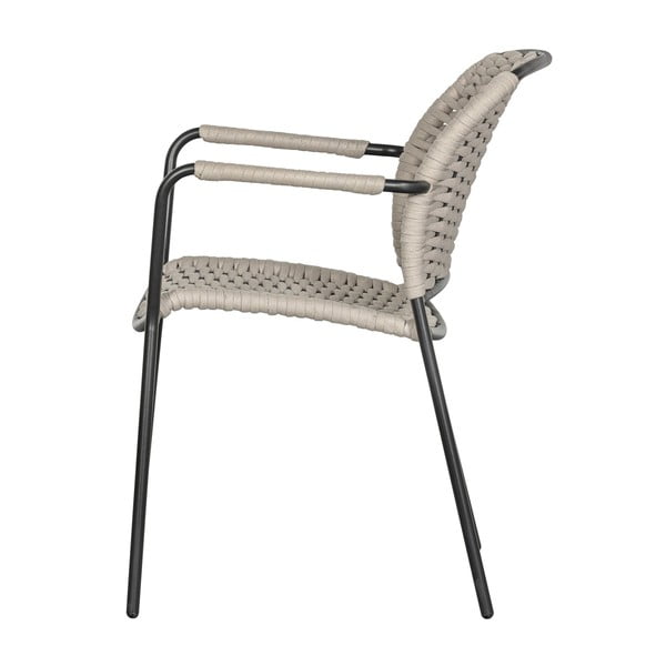 Čierno-béžové kovové záhradné stoličky v súprave 2 ks Taku – Exotan-image-2