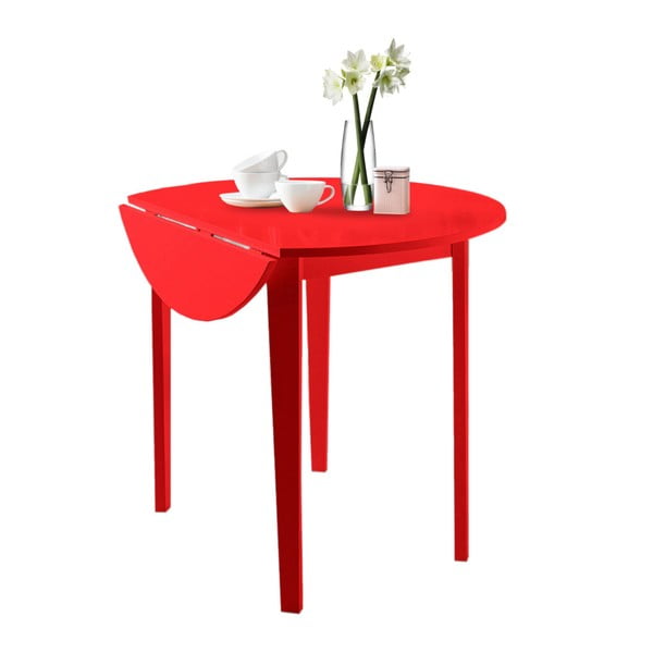 Červený skladací jedálenský stôl Støraa Trento Quer, ⌀ 92 cm
