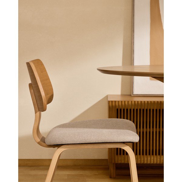 Béžová/v prírodnej farbe jedálenská stolička v dekore duba Gena – Kave Home-image-2