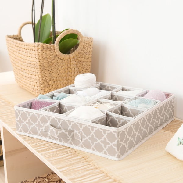 Béžový organizér do zásuvky so 16 priehradkami Compactor, 40 × 40 cm-image-1