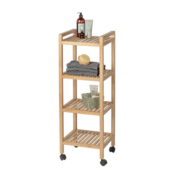 Kúpeľňový regál z orechového dreva v prírodnej farbe 35x97 cm Norway – Wenko-image-1