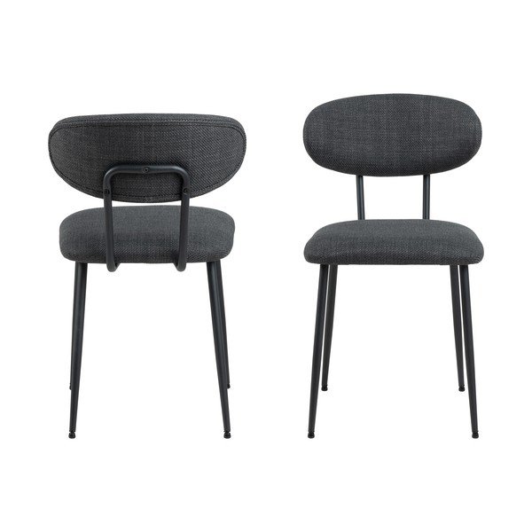 Antracitové jedálenské stoličky v súprave 2 ks Denise – Actona-image-3