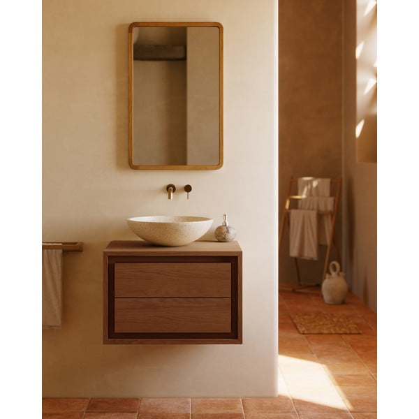 Nástenné zrkadlo s dreveným rámom 45x70 cm Shamel – Kave Home-image-3