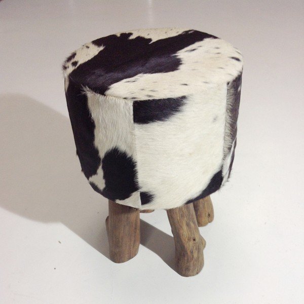 Čierno-biela taburetka Cotex Moo