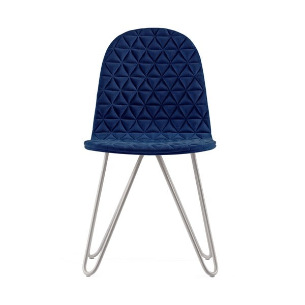 Tmavomodrá stolička s kovovými nohami IKER Mannequin X Triangle