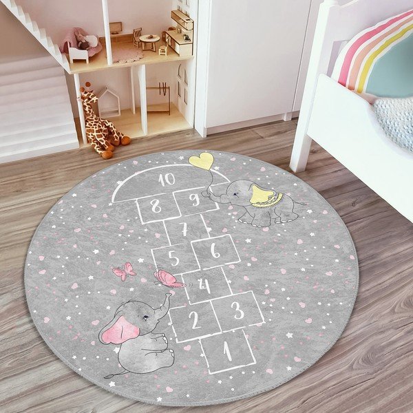 Sivý detský koberec ø 80 cm Comfort – Mila Home-image-3