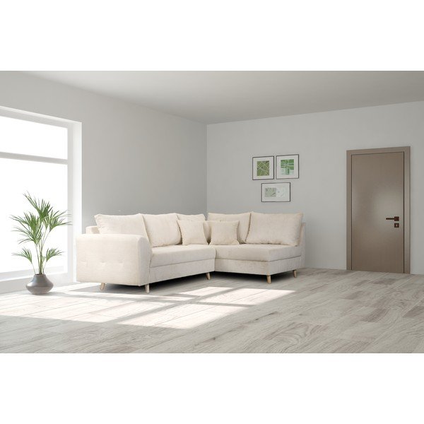 Krémová menčestrová rohová pohovka (pravý roh) Ariella – Ropez-image-1