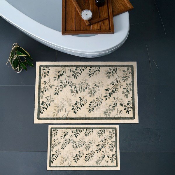 Béžové kúpeľňové predložky v súprave 2 ks 60x100 cm – Foutastic-image-2