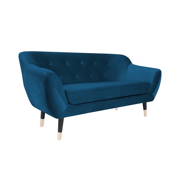 Modrá pohovka s čiernymi nohami Mazzini Sofas Amelie, 158 cm-image-2