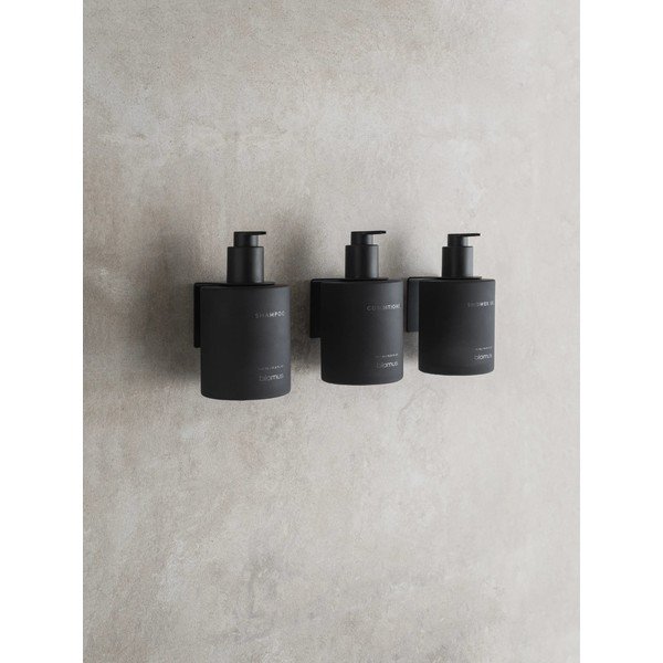 Čierne nástenné sklenené dávkovače mydla v súprave 3 ks 350 ml Kirei – Blomus-image-1