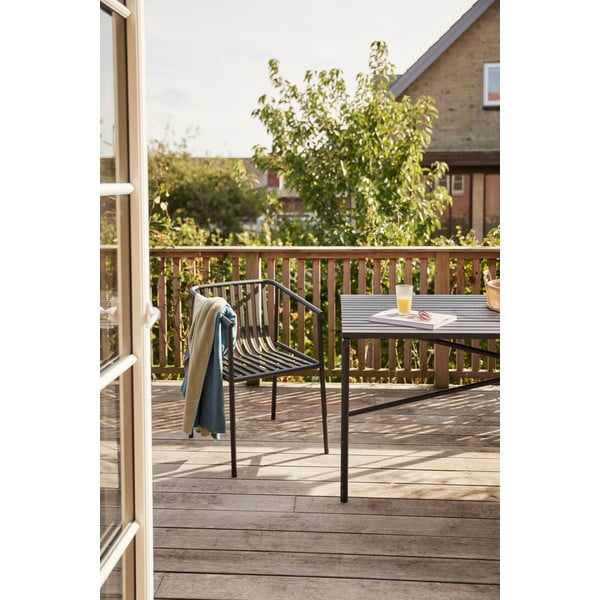 Čierne kovové záhradné kreslo Villa – Hübsch-image-3