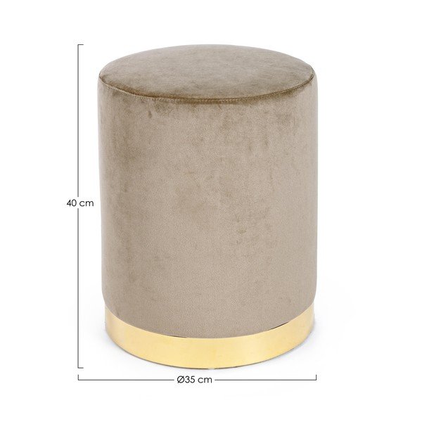 Taupe zamatový taburet Lucilla – Yes Everyday-image-2