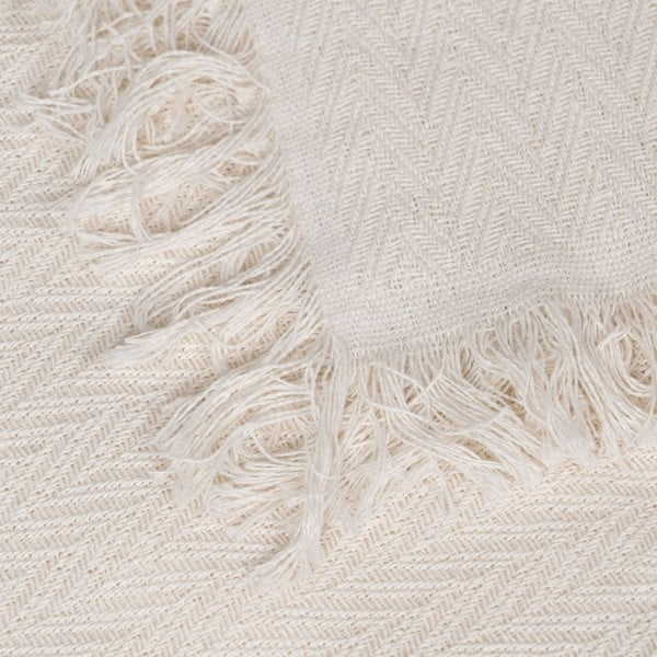 Krémovobiely pléd z recyklovanej bavlny 180x260 cm Spike – Ixia-image-3