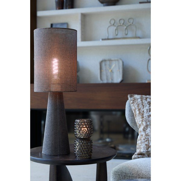 Hnedá stolová lampa s textilným tienidlom (výška  58 cm) Micky – Light & Living-image-3