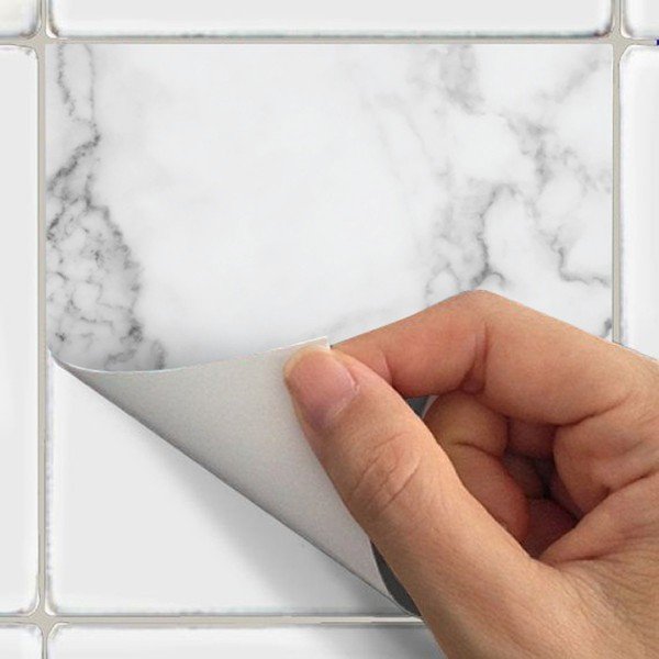 Sada 4 samoliepek na zem Ambiance White Marble-image-1