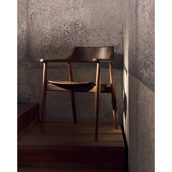 Hnedá jedálenská stolička z dubového dreva Fondes – Kave Home-image-1