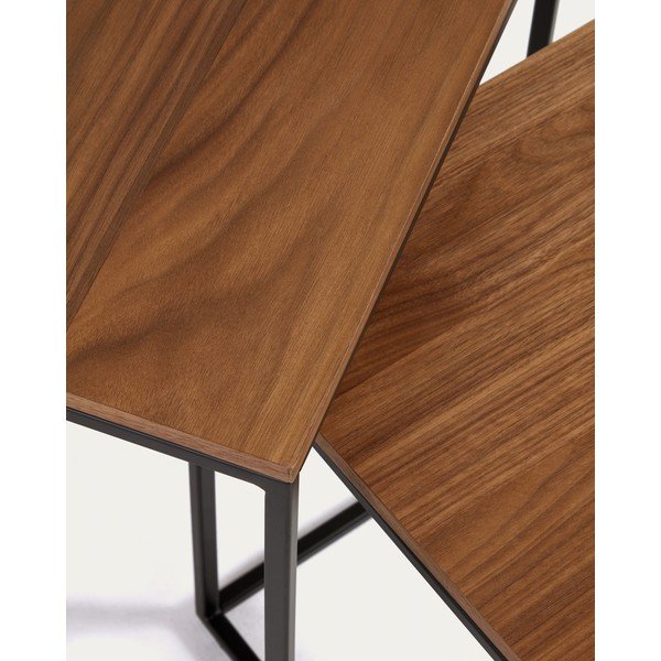 Odkladacie stolíky v súprave 2 ks s doskou v dekore orechového dreva 45x45 cm Yoana – Kave Home-image-2