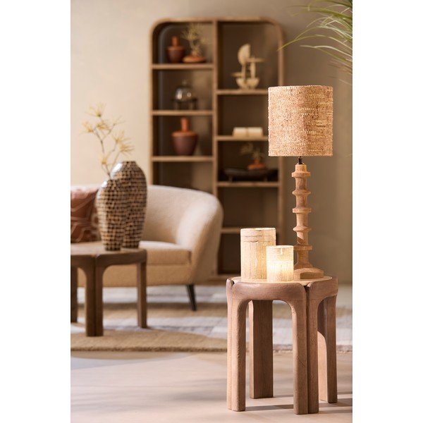 Okrúhly odkladací stolík s doskou z kameňa ø 45 cm Ali – Light & Living-image-1