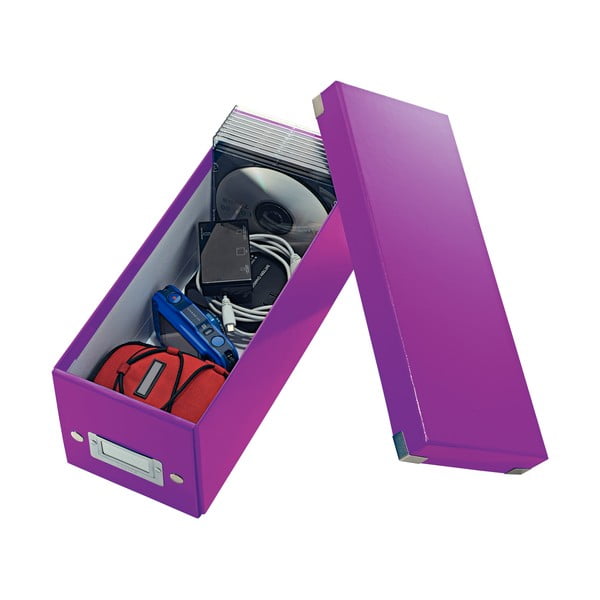 Fialová úložná škatuľa s vekom Leitz CD Disc, dĺžka 35 cm-image-3