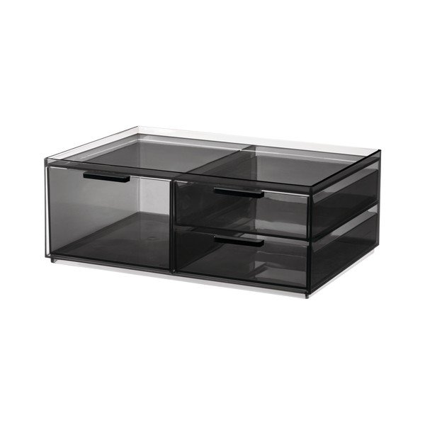 Matne čierny kúpeľňový organizér na kozmetiku z recyklovaného plastu - iDesign-image-2