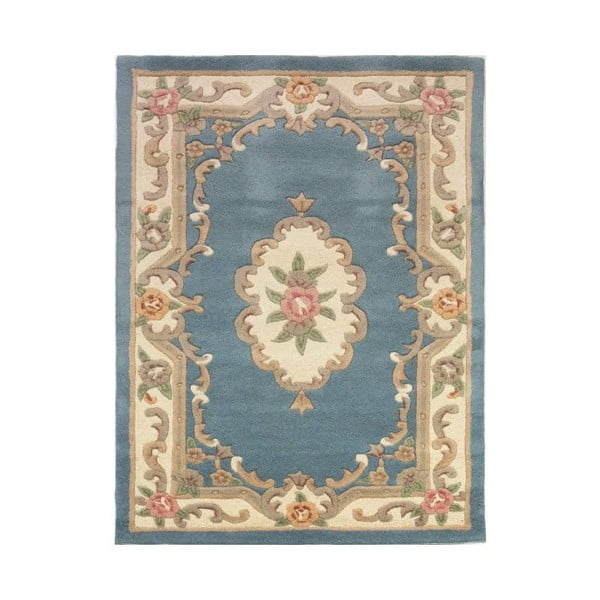 Modrý koberec z vlny Flair Rugs Aubusson, 75 × 150 cm