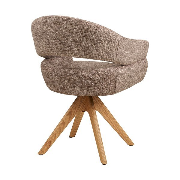 Hnedé čalúnené jedálenské kreslo s podrúčkami Dover – House Nordic-image-4