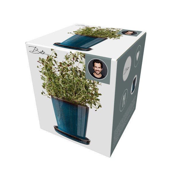 Kameninový obal na kvetináč ø 10 cm Gastro Dark Blue/Black – Bitz-image-3