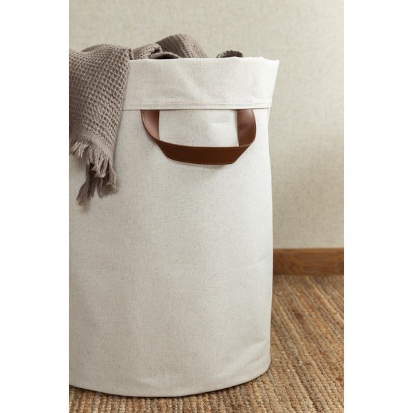 Béžový látkový kôš na bielizeň 69 l Soft Storage – Bigso-image-3